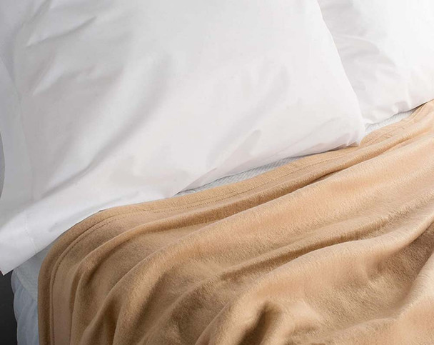 J & M Home Fashions Luxury Fleece Blanket, Twin/Twin X-Large, 1-Piece, Tan