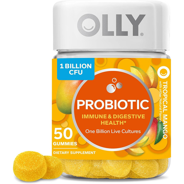 Olly Probitic Gummies, Tropical Mango - 50 ct
