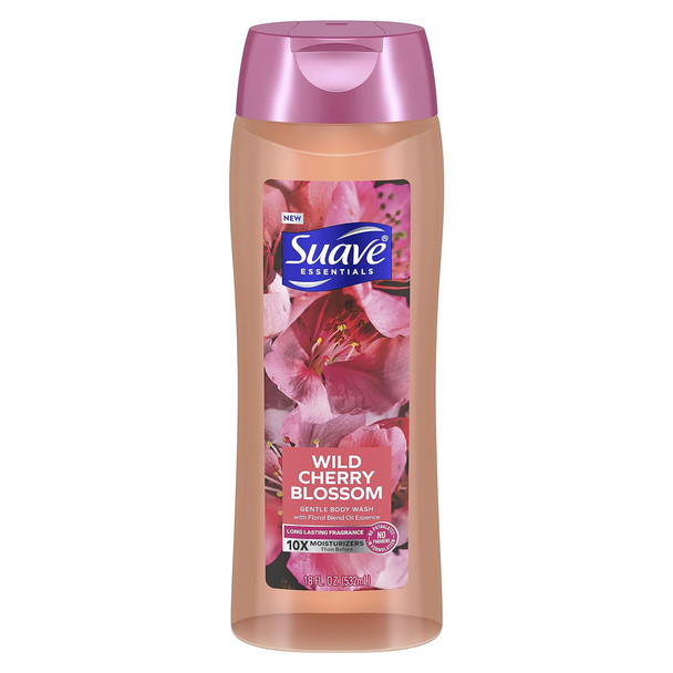 Suave Essentials Gentle Body Wash, Wild Cherry Blossom - 18 oz
