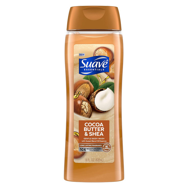 Suave Essentials Gentle Body Wash, Cocoa Butter & Shea - 18 oz