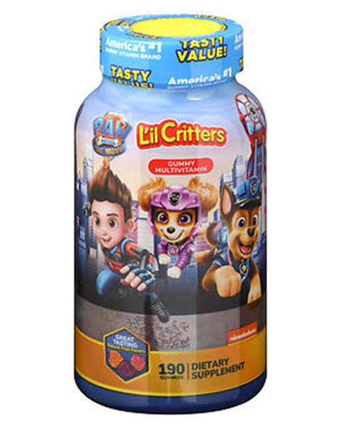 L'il Critters Paw Patrol Dietary Supplement Gummies Blueberry, Cherry, Orange - 190 ct