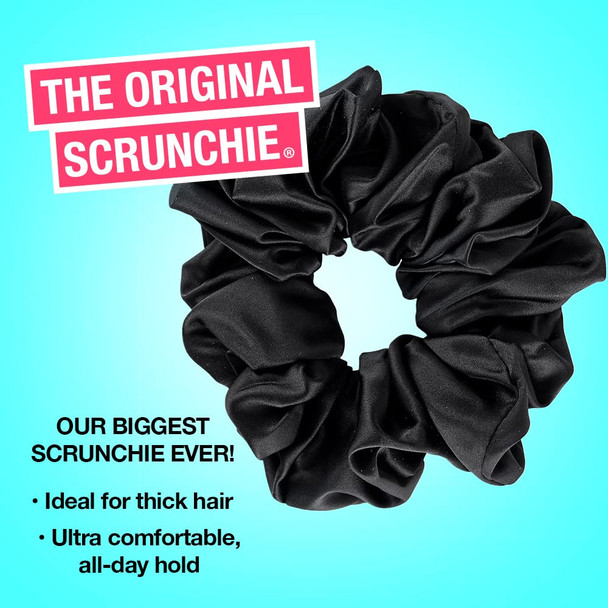 1pk Jumbo, Scrunchi-Black Satin - 1 ea