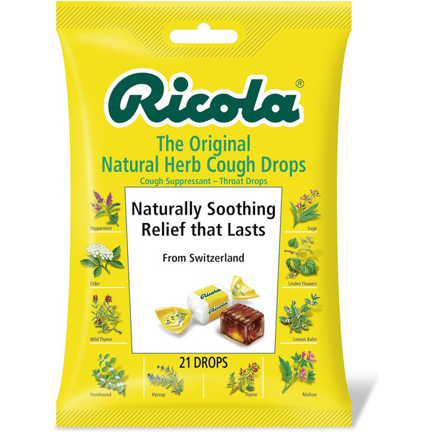 Ricola Natural Herb Throat Drops Original - 21 ct