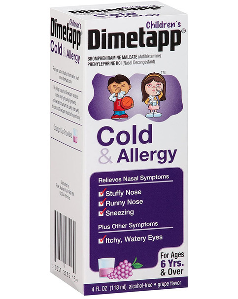 Dimetapp Children's Cold & Allergy Liquid Grape Flavor - 4 oz