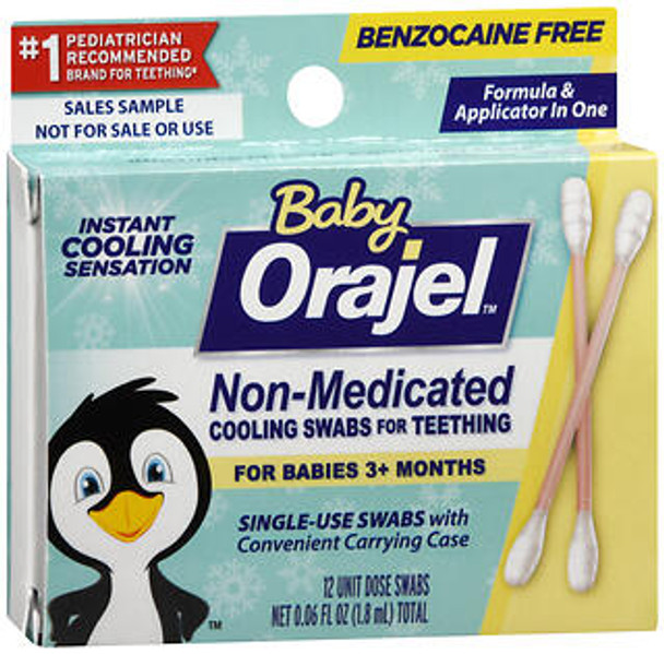Baby Orajel Non-Medicated Cooling Swabs for Teething - 12 ct
