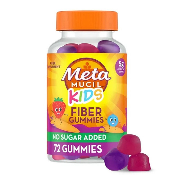 Metamucil Kids Fiber Gummies, Mixed Berry Flavor - 72 ct