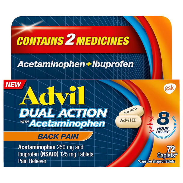 Advil Dual Action Back Pain Relief - 72 ct