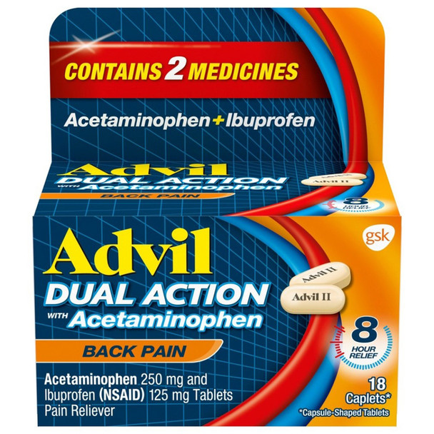 Advil Dual Action Back Pain Relief - 18 ct
