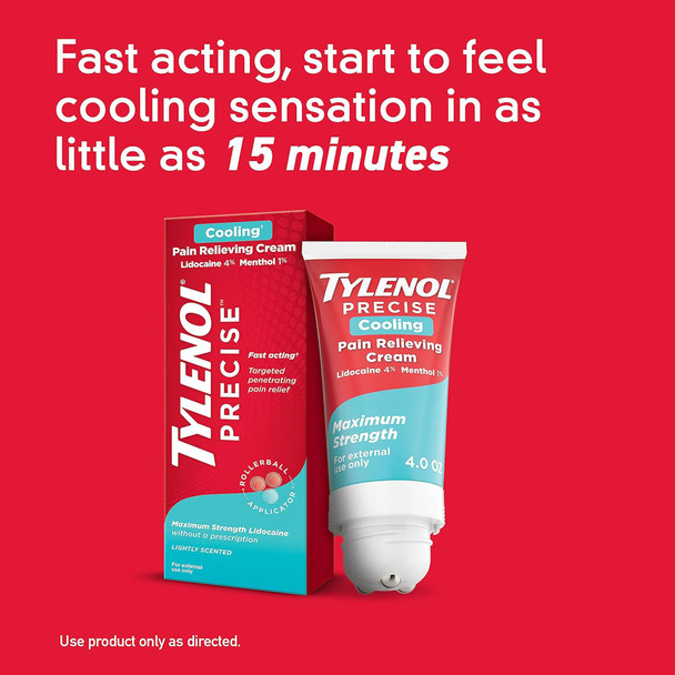 Tylenol Precise Cooling Pain Relief Cream, Max Strength - 4 oz