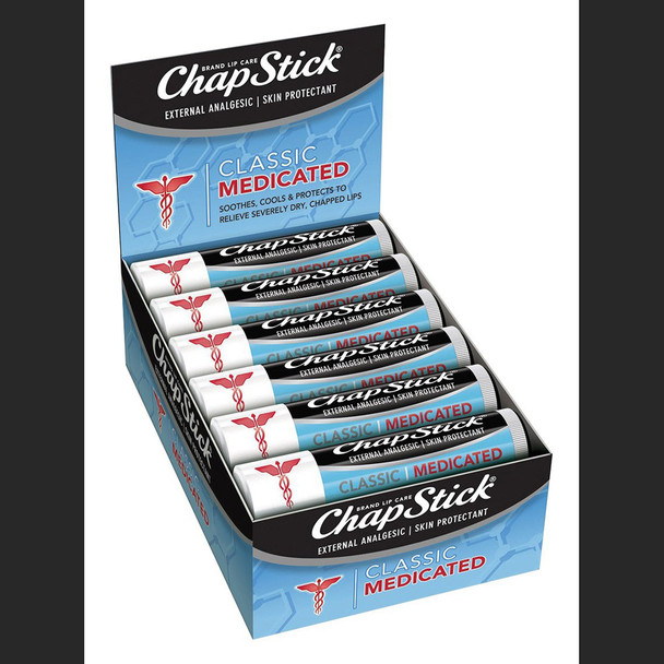 Chapstick Classic Medicated Lip Balm, 0.15 oz - 12 ct