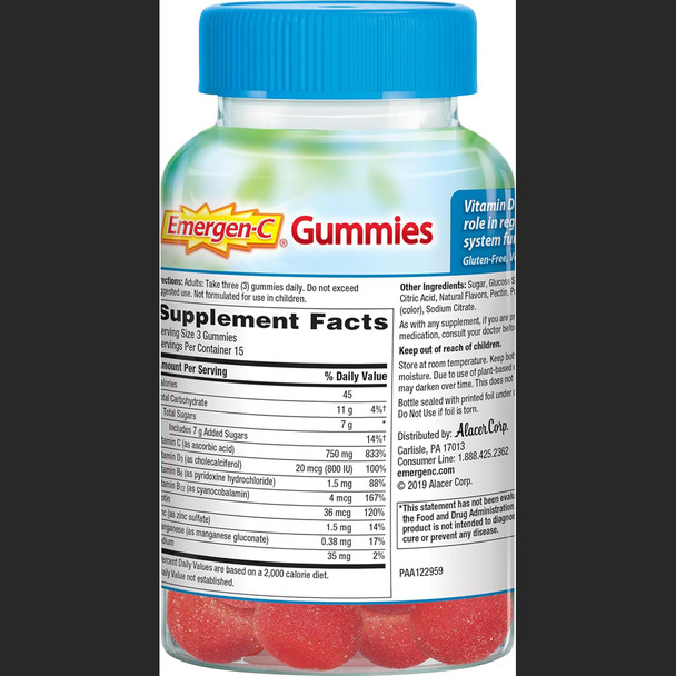 Emergen-C Immune+ Supplement, Raspberry Flavor - 45 ct