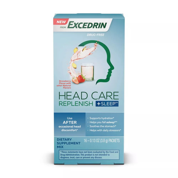 Excedrin Melatonin Headcare Replesnish + Sleep - 16 ct