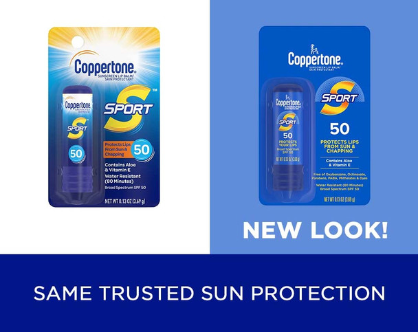 Coppertone SPF 50 Sport Sunscreen Lip Balm/Skin Protectant - .13 oz