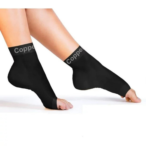 Copper Compression Foot Brace Compression Socks, Black, S/M - 1 ct