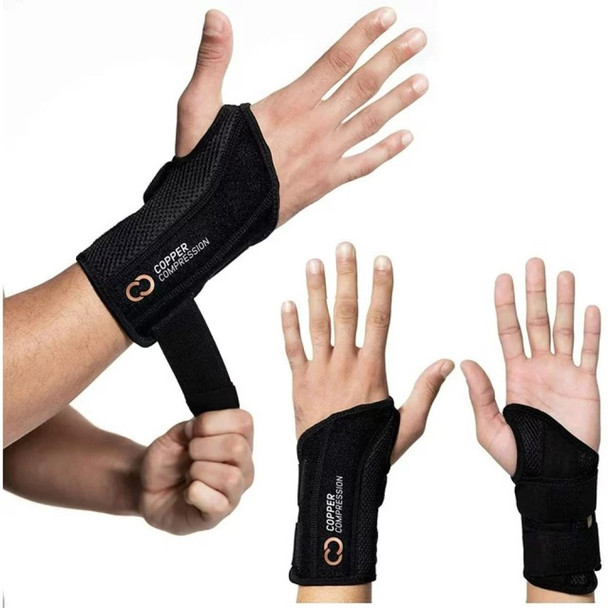 Copper Compression Adjustable Wrist Brace, Left Hand, S/M - 1 ct