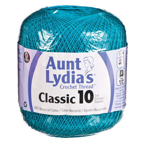 Aunt Lydia's Classic Crochet Thread, Peacock, 350 Yds 3 Pack
