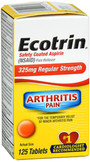 Ecotrin Safety Coated Aspirin 325mg Regular Strength - 125 Tablets