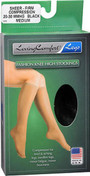 Loving Comfort Fashion Knee High Stockings Sheer Firm Black Medium - 1 pair