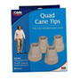 Carex Quad Cane Tips, Grey 5/8\" - Set of 4