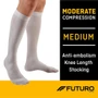 Futuro Anti-Embolism Knee Length Closed Toe Stockings Medium White Moderate