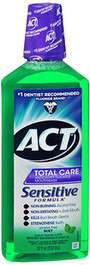 ACT Total Care Anticavity Fluoride Mouthwash Sensitive Formula Mint - 18 oz