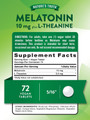 Nature's Truth Melatonin 10 mg plus L-Theanine Tablets Maximum Strength - 72 ct