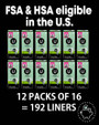 Kotex Fresh & Dry Pantiliners, Long - 12 Packs of 16