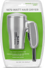 Travel Size Folding Hair Dryer, Silver - 1875W