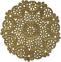 Royal Lace Foil Lace Round Doilies, Gold, 10\" - 8 ct