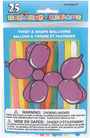 Twist & Shape Balloons, Asst, 25 Ct - 1 Pkg
