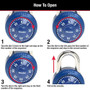 Padlock Combination W/Clear Dial - 1 Pkg