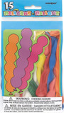 Squiggly Balloons, Asst, 15 Ct - 1 Pkg