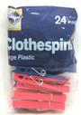 Large Plastic Spring Clothes Pins, 24 Ct - 1 Pkg