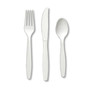 Solid Color Assorted Cutlery, White, 6-7\" - 1 Pkg