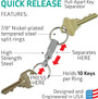 Quick Release Key Ring - 1 Pkg