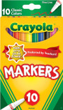 Coloring & Drawing Marker-Classic Colors 10Ct, Thin Line - 1 Pkg