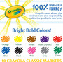Coloring & Drawing Marker-Classic Colors 10Ct, Thin Line - 1 Pkg