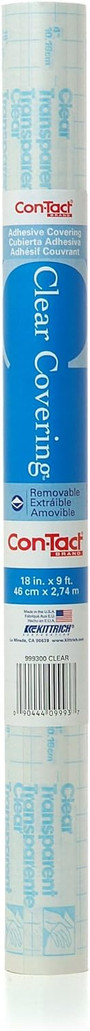 Contact Self Adhesive Shelf Liner, Transparent, 18in. x9ft.