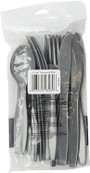 Solid Color Assorted Cutlery, Shimmering Silver, 6-7\" - 1 Pkg