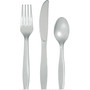 Solid Color Assorted Cutlery, Shimmering Silver, 6-7\" - 1 Pkg