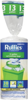 Tall Kitchen Garbage Bags, Clear, 13 Gal - 1 Pkg