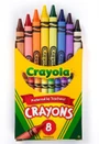 Crayola Crayons, Assorted, 8Ct. - 1 Pkg