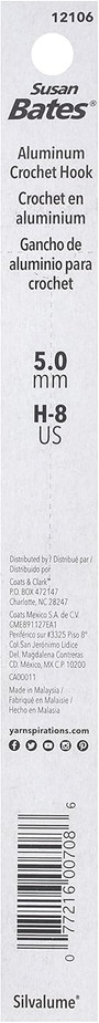 5 1/2\" Silvalume Crochet Hook, 5Mm, H8 - 1 Pkg