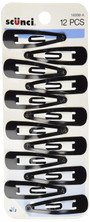 Hair Clippies, Black, 12 Ct - 1 Pkg