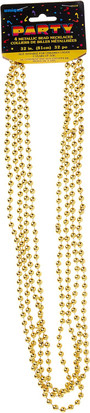 Bead Necklace Party Favors, Gold, 32\" - 1 Pkg