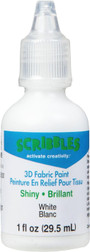 Scribbles Dimensional Fabric Paint, White, 1 oz - 1 Pkg