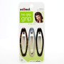 Oval Hair Clips-No Slip No Damage, Asst, 3 Ct - 1 Pkg