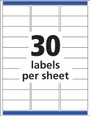 Avery Clear Mailing Labels, 1X2 5/8\" - 1 Pkg
