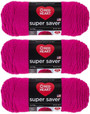E300 Super Saver Yarn, Shocking Pink, 7 oz - 3 Packs