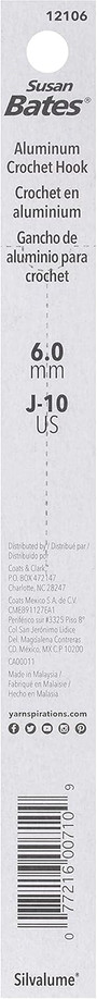 5 1/2\" Silvalume Crochet Hook, 6Mm, J10 - 1 Pkg